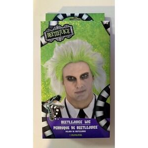 New Tim Burton's Beetlejuice Wig Cosplay Halloween Costume Accessory Warner Bros